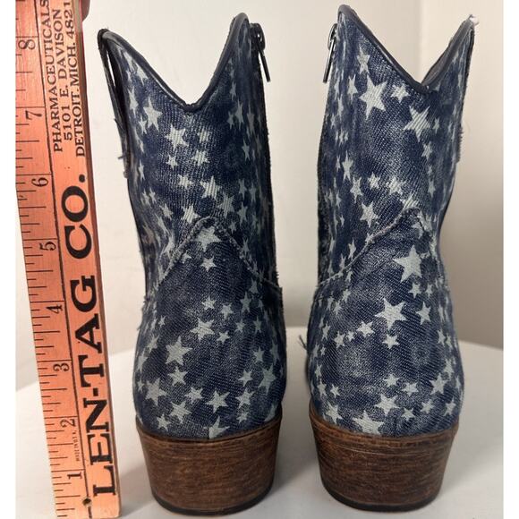 Star-Patterned Blue Ankle Boots - Picture 4 of 15